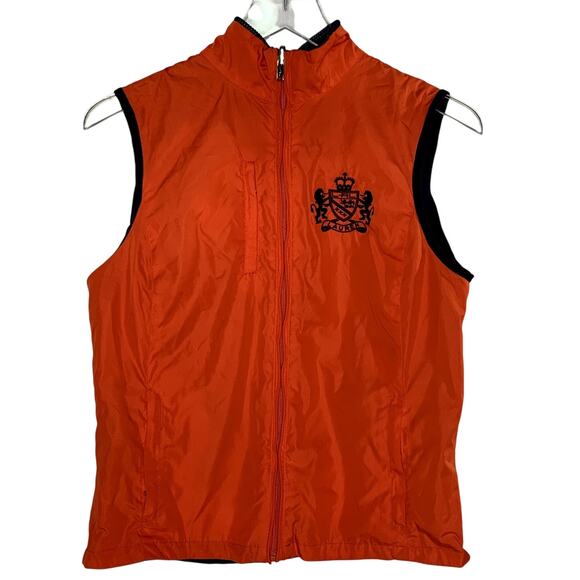 Ralph Lauren S Womens Active Reversible Crest Logo Blue Orange Vest - Picture 3 of 14